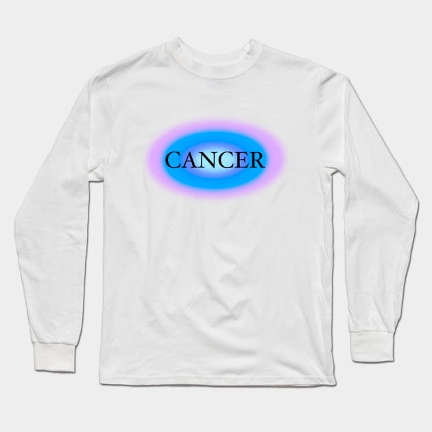 Glowing Aura Cancer Zodiac Sign Long Sleeve T-Shirt by Scarlett Blue